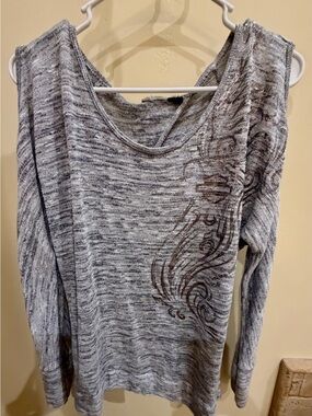 Gray Harley Davidson Long Sleeve Top with open back